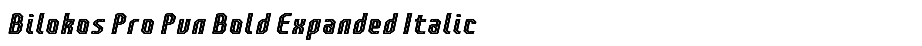 Bilokos Pro Pun Bold Expanded Italic
